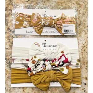 NWT Emerson and Friends Luxury Baby Bamboo Headband Bundle Size 1 (0-12 Months)